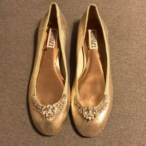Badgley Mischka flats with crystal embellishment